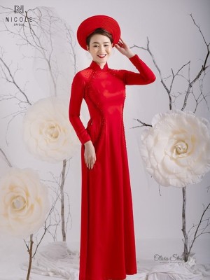 Áo dài cưới cô dâu V017