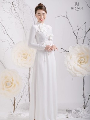 Áo dài cưới cô dâu V019