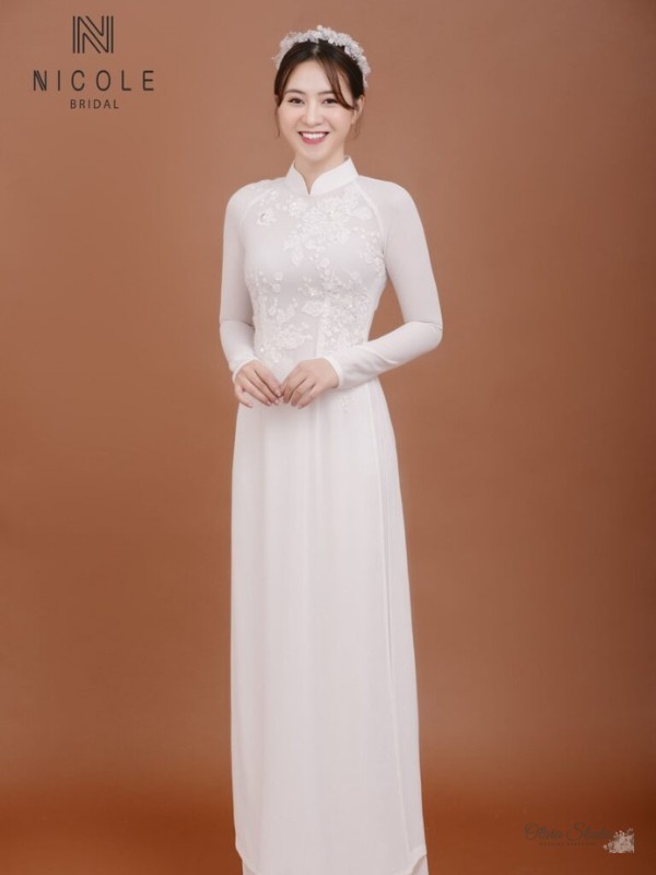 Áo dài cưới cô dâu V018