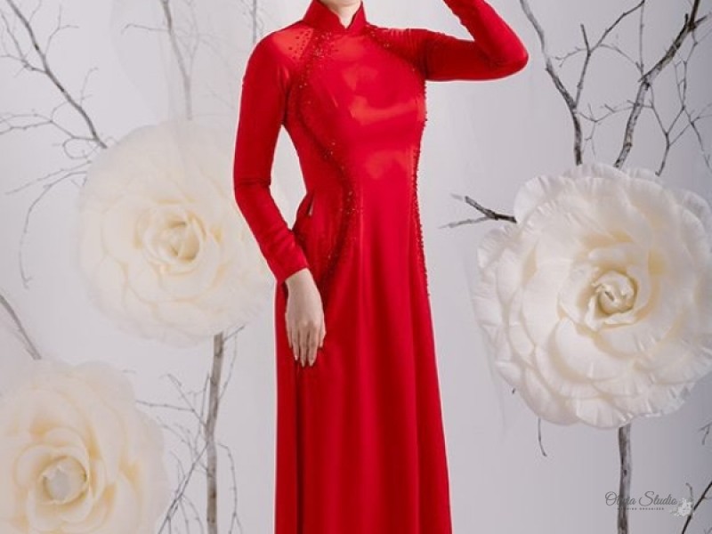 Áo dài cưới cô dâu V017