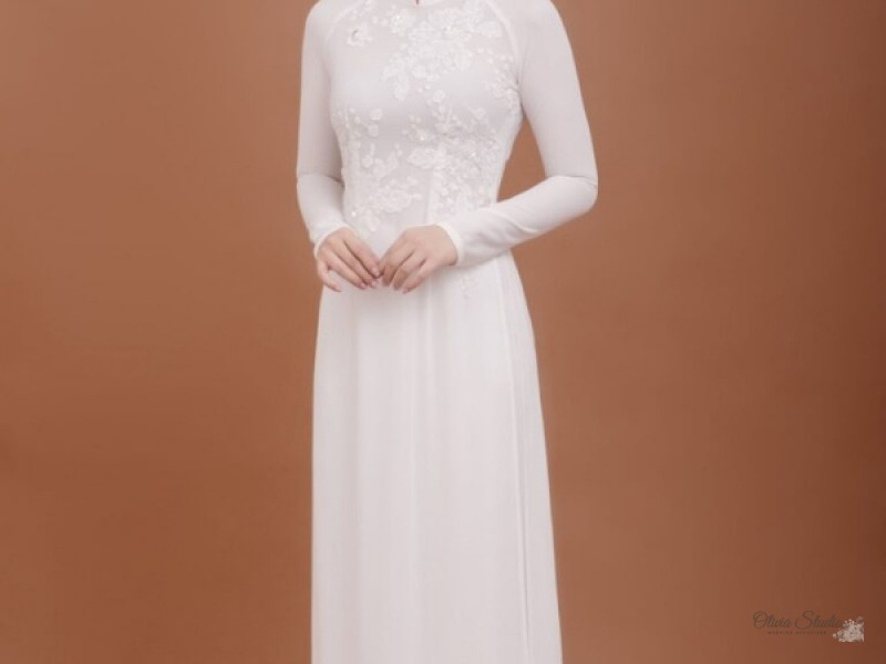 Áo dài cưới cô dâu V018