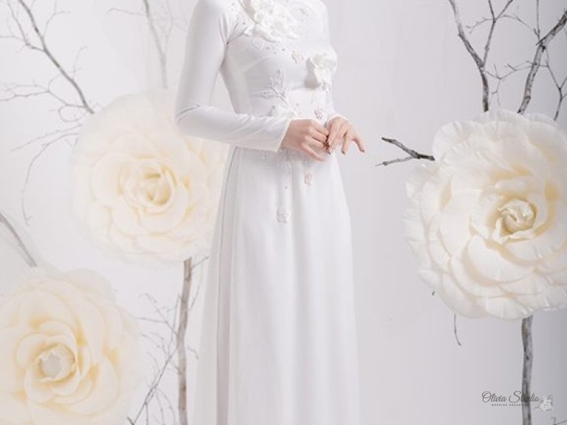 Áo dài cưới cô dâu V019