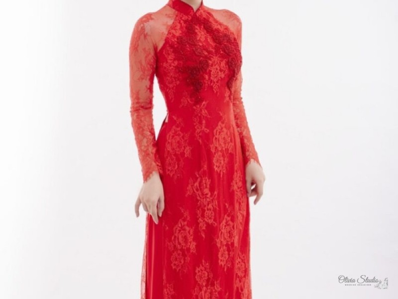 Áo dài cưới cô dâu V021